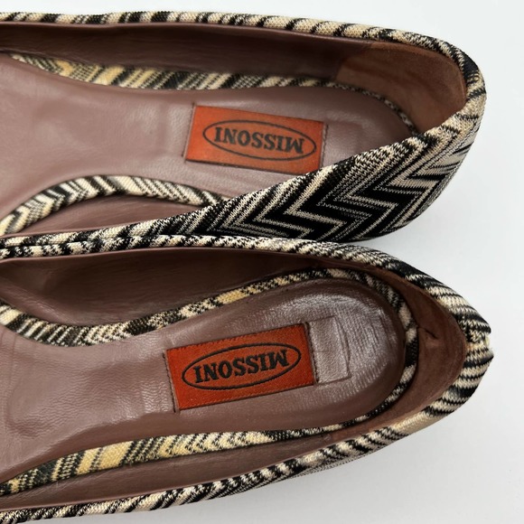 Missoni Chevron Zig Zag Round Toe Fabric Flats Size 7.5 - Picture 6 of 8